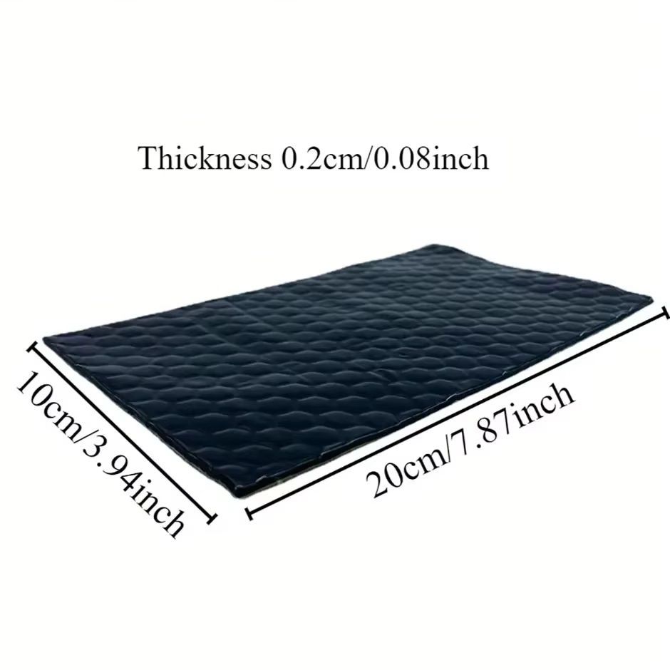 Car Shock-Absorbing Pad Butyl Rubber Self-Adhesive Soundproofing Insulation Cotton Shock Absorption and Noise Reduction Black/Silver
