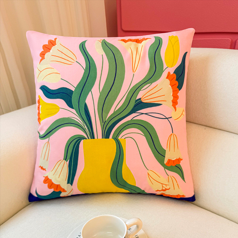 Funda de almohada de viento abstracto de dibujos animados, almohada de viento ins, almohada linda, dormitorio de estudiantes, almohada de sofá, cojín, funda de almohada