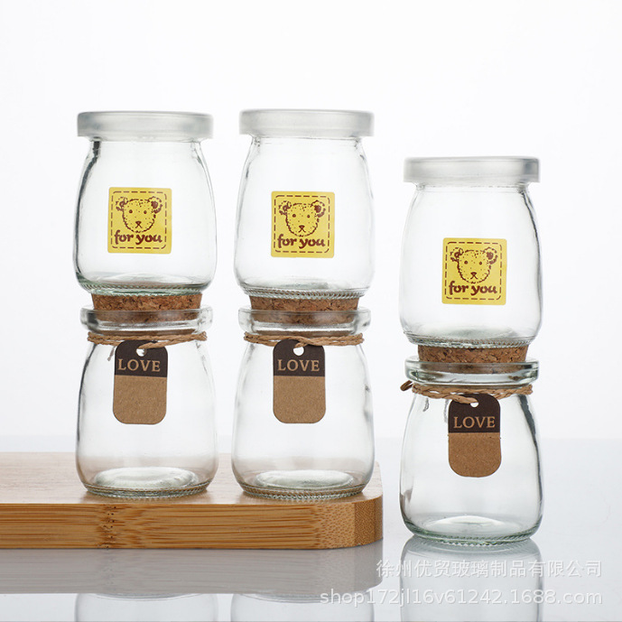 Botella de pudín, taza de jalea de caramelo, taza de yogur resistente a altas temperaturas, taza de pudín de mousse al por mayor, botella de embalaje dividida