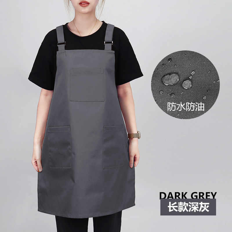 Chaleco largo impermeable y a prueba de aceite gris oscuro