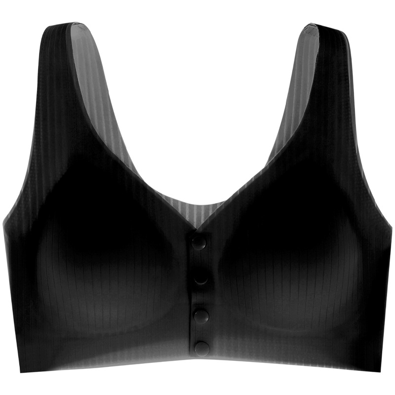 Ropa interior de la madre sujetador de hebilla frontal delgada de verano para mujer sujetador de seda de hielo inalámbrico de mujer talla grande sujetador de chaleco de mediana edad y edad avanzada