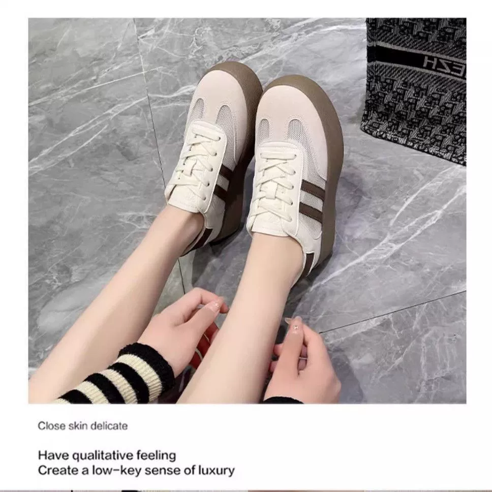 Сопровождение маленьких белых туфель на толстой подошве туфли 2024 весна и лето новое увеличение