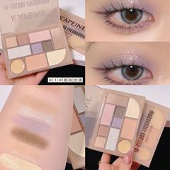 卡佩爾十色彩妝綜合盤眼影盤修容高光腮紅一體盤高光朝九晚五盤