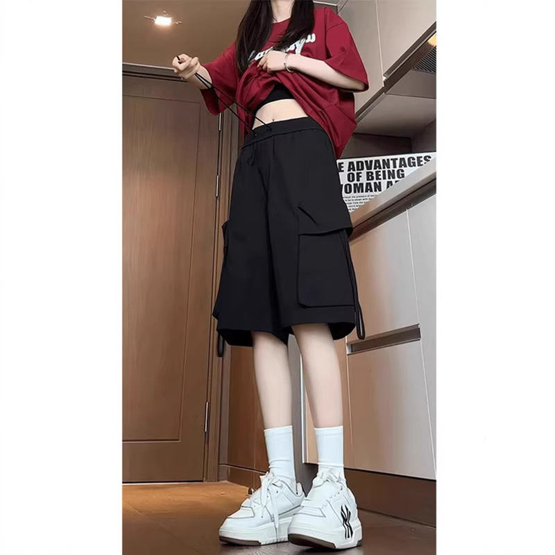 Over-The-Knee Cargo Shorts for Women 2025 New Fat mm Summer Five-Point Pants Casual Loose Sports Large Size Three-Quarter Pants