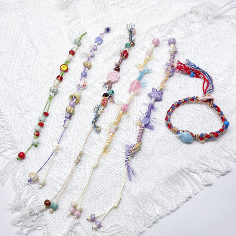 Tiktok Live Room Xiaohongshu New Ethnic Style Artistic Woven Ceramic Bracelet Women's Personalized Artistic Accessories Wholesale