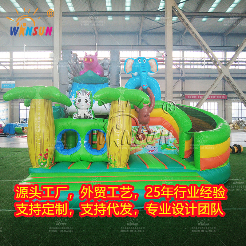 Inflatable Slide Trampoline Naughty Castle Children Outdoor Animal Theme Foreign Trade Factory New Product Hot Selling Sports Adult