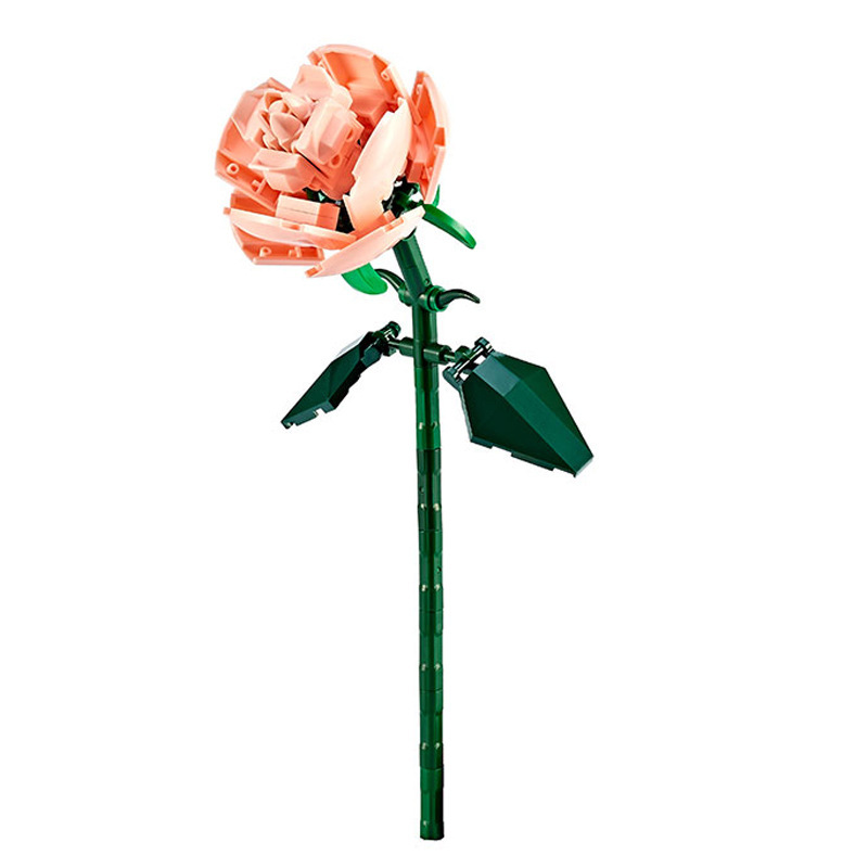 Bloques de construcción de rosas, regalo de decoración de flores perpetuas, rompecabezas, decoración de bricolaje, partículas pequeñas, inserciones hechas a mano para el día de San Valentín