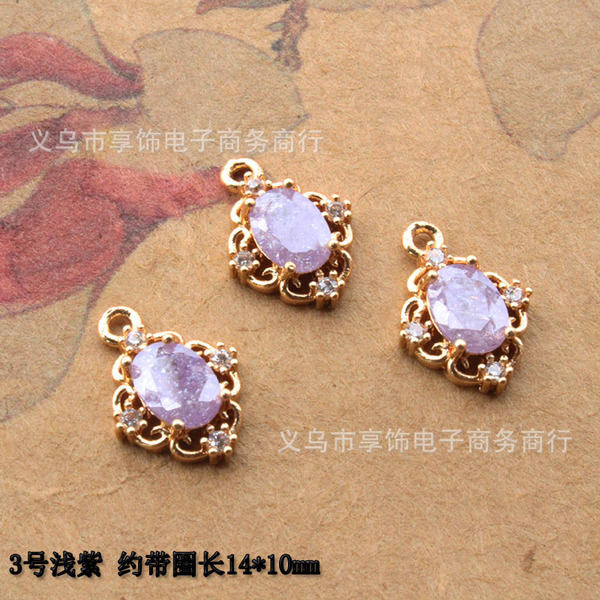 Copper earrings pearl with zircon