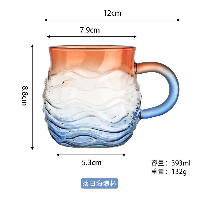 Nuevo estilo transfronterizo venta caliente casero novedoso taza de café vidrio de borosilicato taza de libro apilado pintado a mano