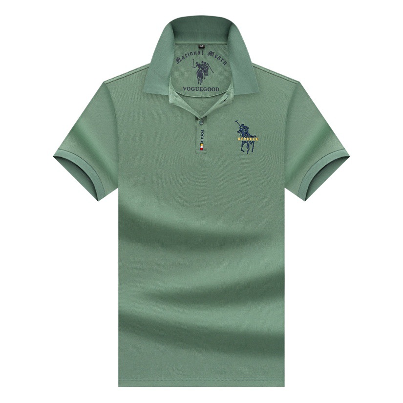 Verano de los hombres de manga corta Camiseta Paul de gama alta bordado solapa Polo Comercio exterior pesado de media manga superior de los hombres