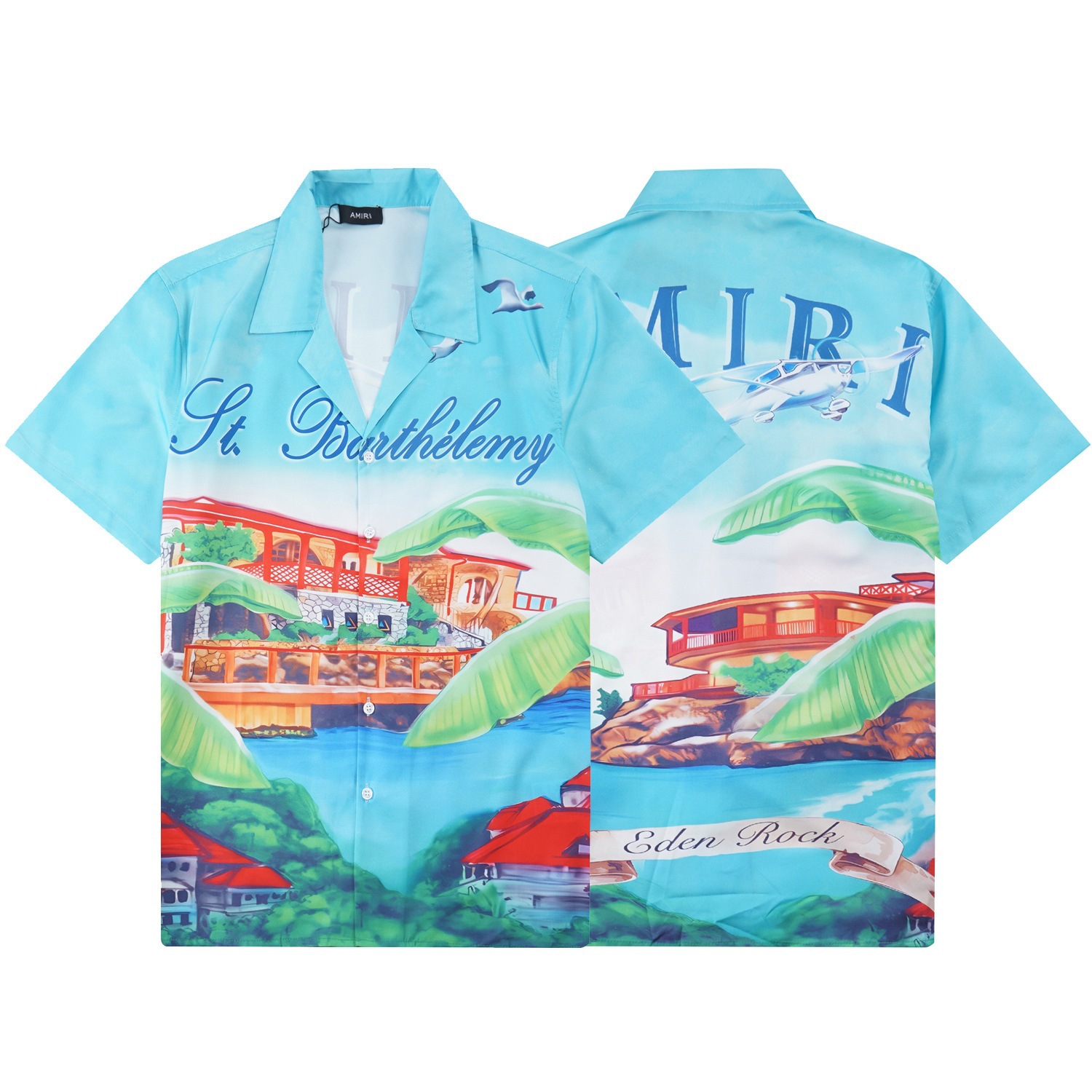 Transfronterizo de verano Amiri set clásico impresión de caju amiri camisa corta casual ropa deportiva para hombres y mujeres