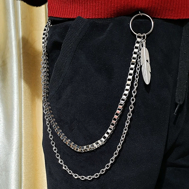 Металлический аксессуар, джинсовый модный брелок, брюки, европейский стиль, панк-стиль