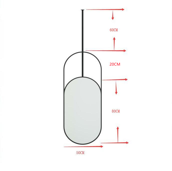 Hotel Oval Mirror Bathroom Mirror Toilet Bathroom Mirror Hanging Mirror Oval Mirror Ceiling Suspended Mirror Luminous Mirror