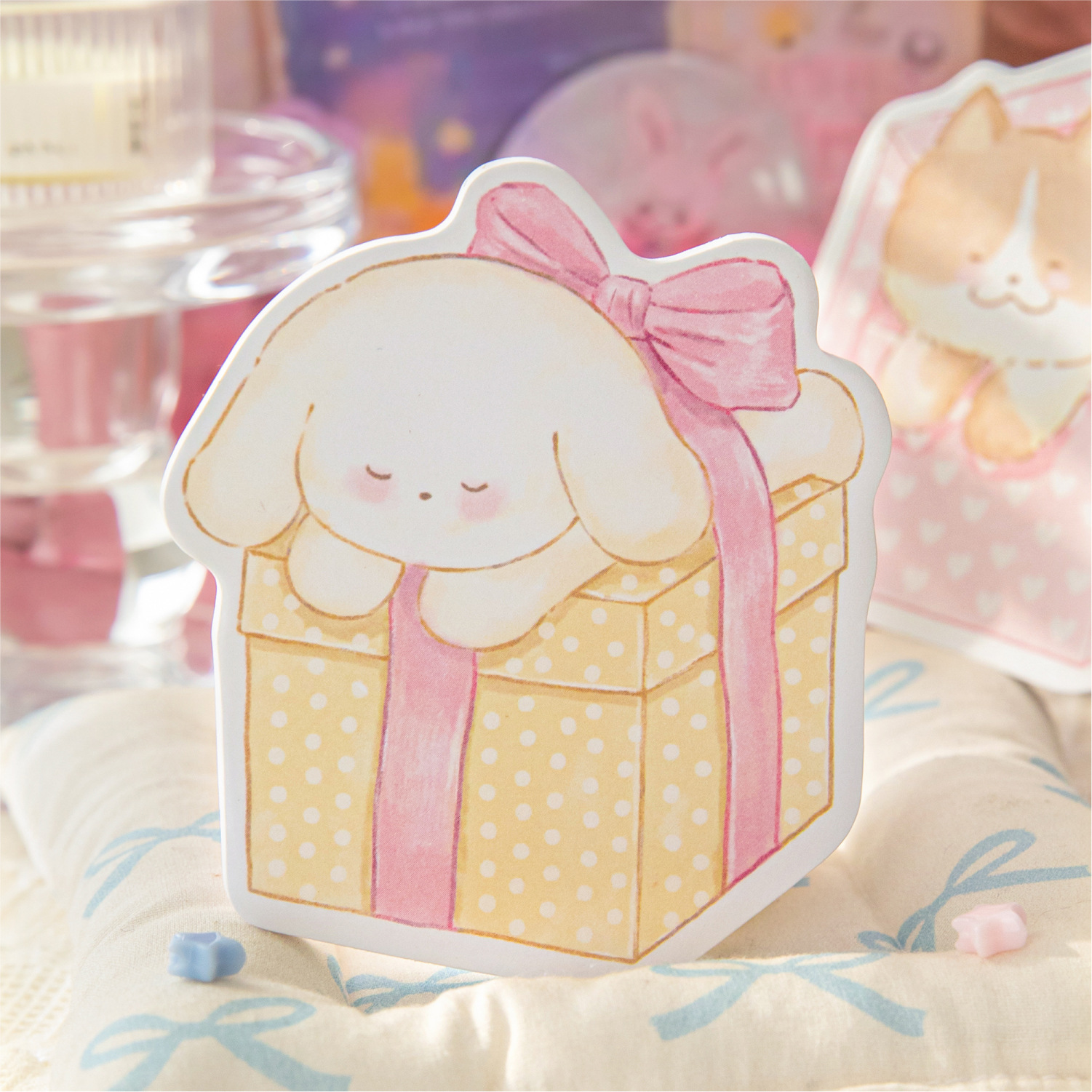 Mo Mo Alien Creative Post-it, lindo empaque, material de animales pequeños y medianos, decoración de cuentas a mano, memo de mensajes, n-post