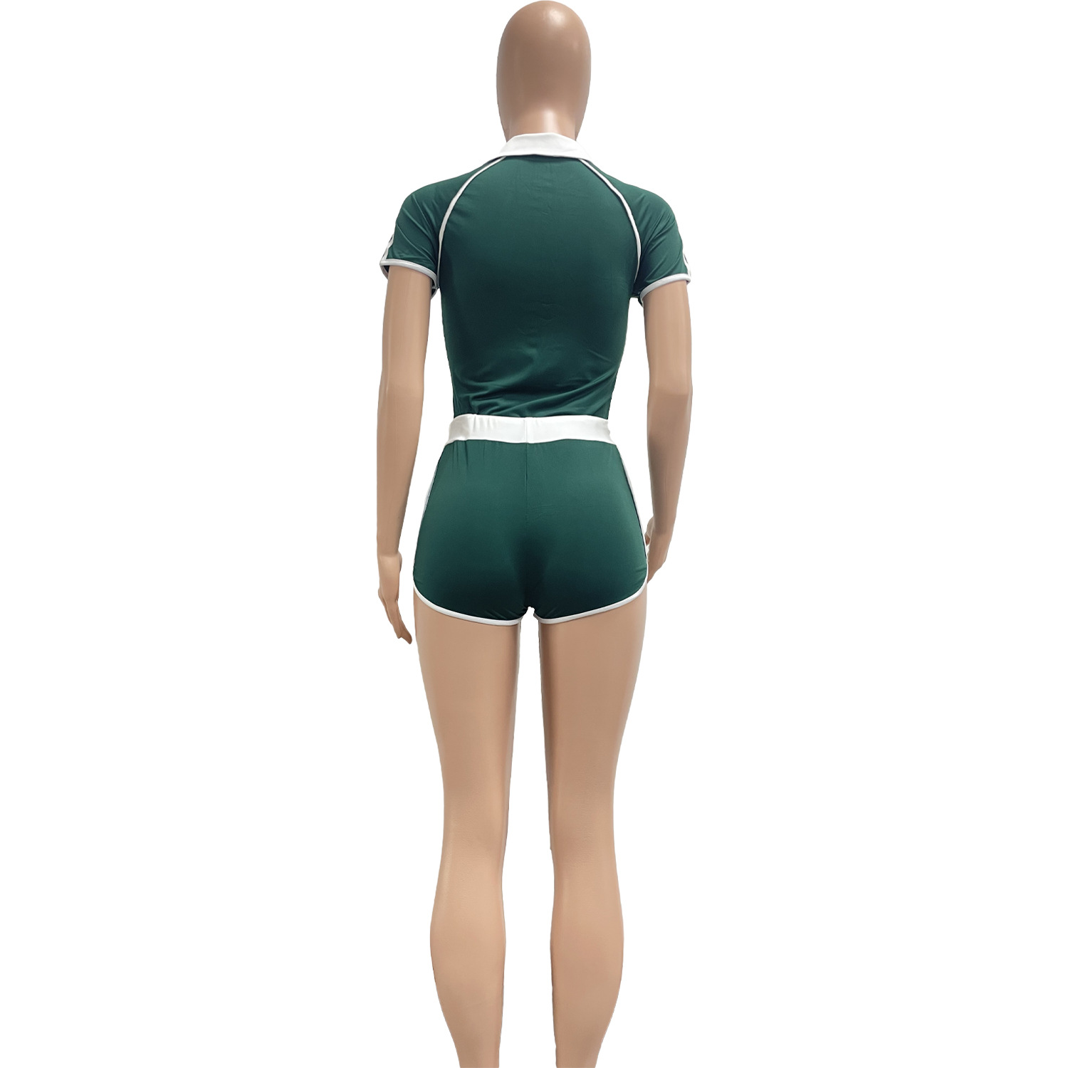 Supply Women Clothing Casual Sports High Elastic Yoga Fabric Layering V neck Two Piece Sets