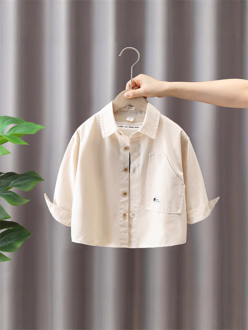 Camisa de Manga Larga para Niños 7818, Ropa Infantil Nueva 2026, Chaqueta de Primavera y Otoño para Bebés, Tops Casuales para Niños