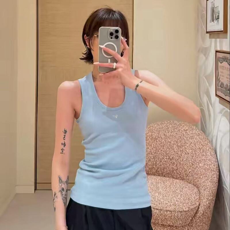 26 New Summer Style Knitted Sweater Vest with Letter Embroidery, Slim Fit, Versatile, Casual Sleeveless Top, Trendy Women's Clothing 26 New Summer Style Knitted Sweater Vest with Letter Embroidery, Slim Fit, Versatile, Casual Sleeveless Top, Trendy Women's Clothing
