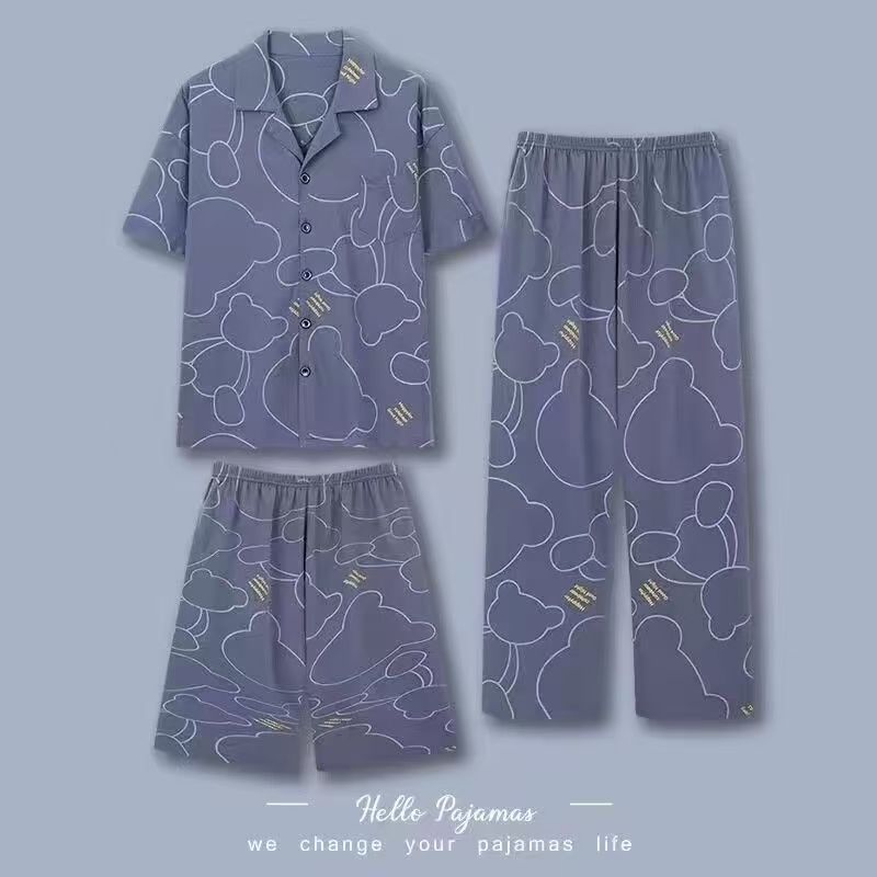 [반팔+반바지+바지] 그레이 앤 블루 베어