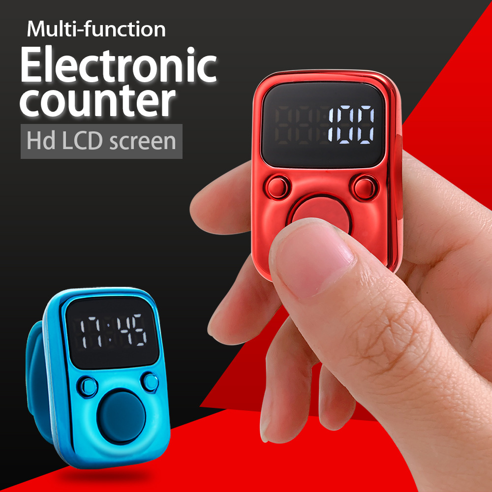 3203#USB充电带时间戒指计数器指环点数器客流航空钓鱼计数器厂家