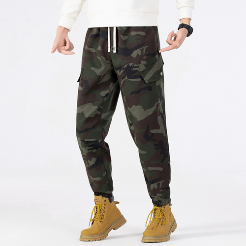 Direct Supply Special Autumn/Winter Men's Large Size Tuck-in Camouflage Work Pants with European and American Street Style and Multiple Pockets