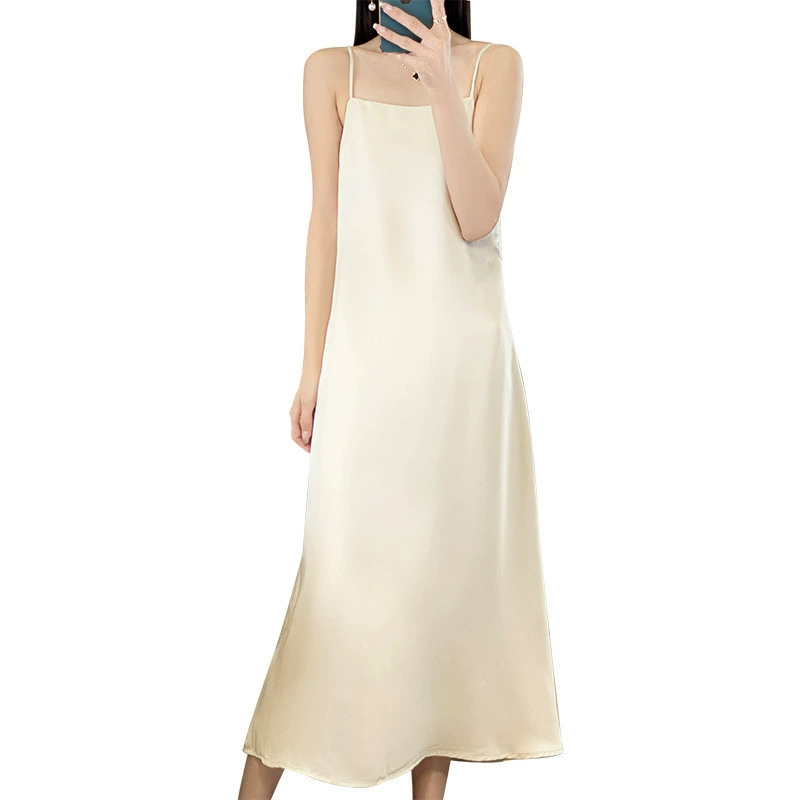 Summer long dress, solid long skirt sleevless, bright catchy style, lifting effect