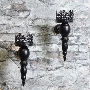 European-style cross-border creative wall hanging candle holder hollow iron candle cup home hotel wall decoration lighting candle holder