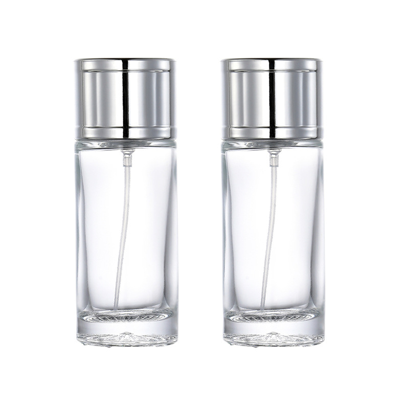现货B011-50ml 透明银盖香水喷雾瓶化妆品分装瓶便携式玻璃空瓶子