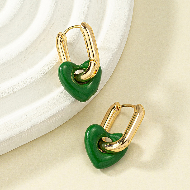 1 Pair Elegant Heart Shape Alloy Plating Womenu0027S Drop Earrings