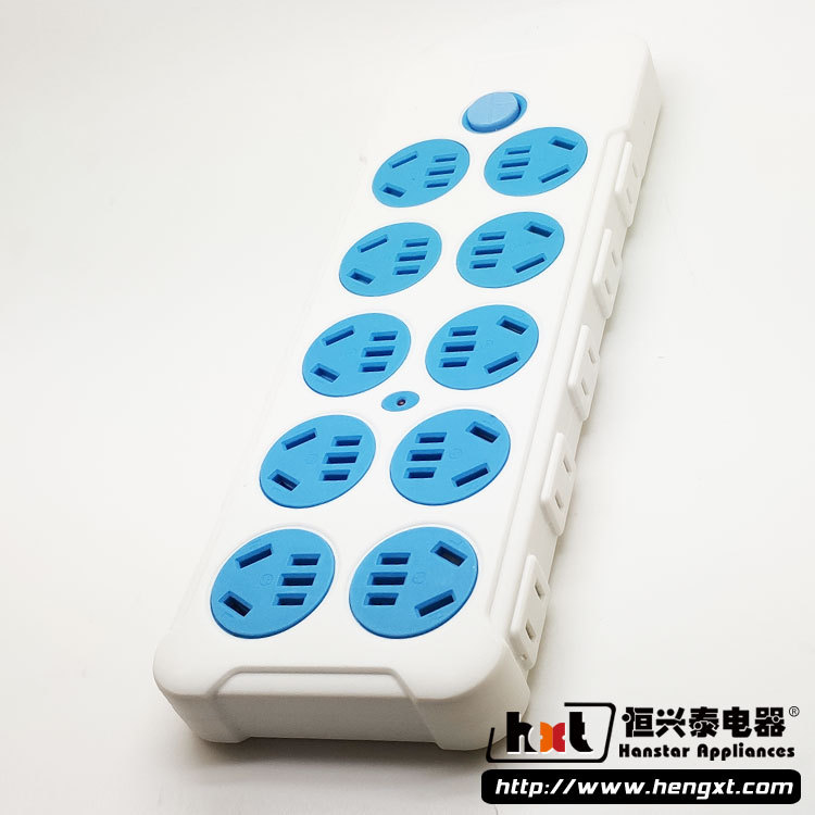 837带开关4排20位70孔插座 无线2米3米5米8米2500W连铜片插线板