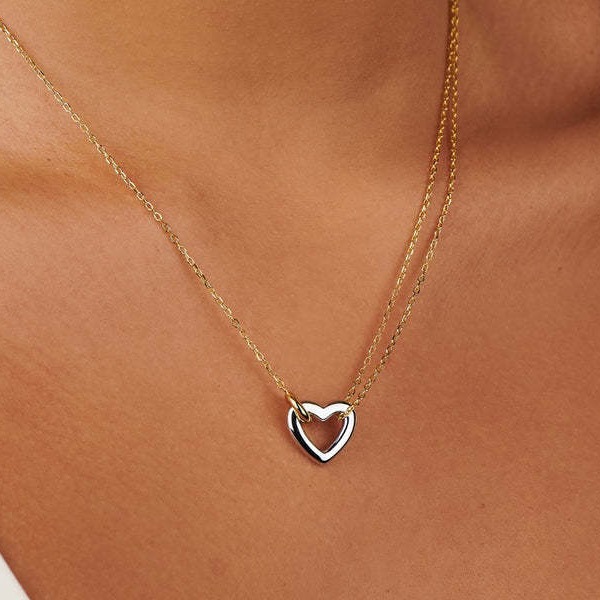 Heart Shape Pattern Titanium Steel Gold Plated Simple Style Classic Style Plating Heart Shape Bracelets Necklace