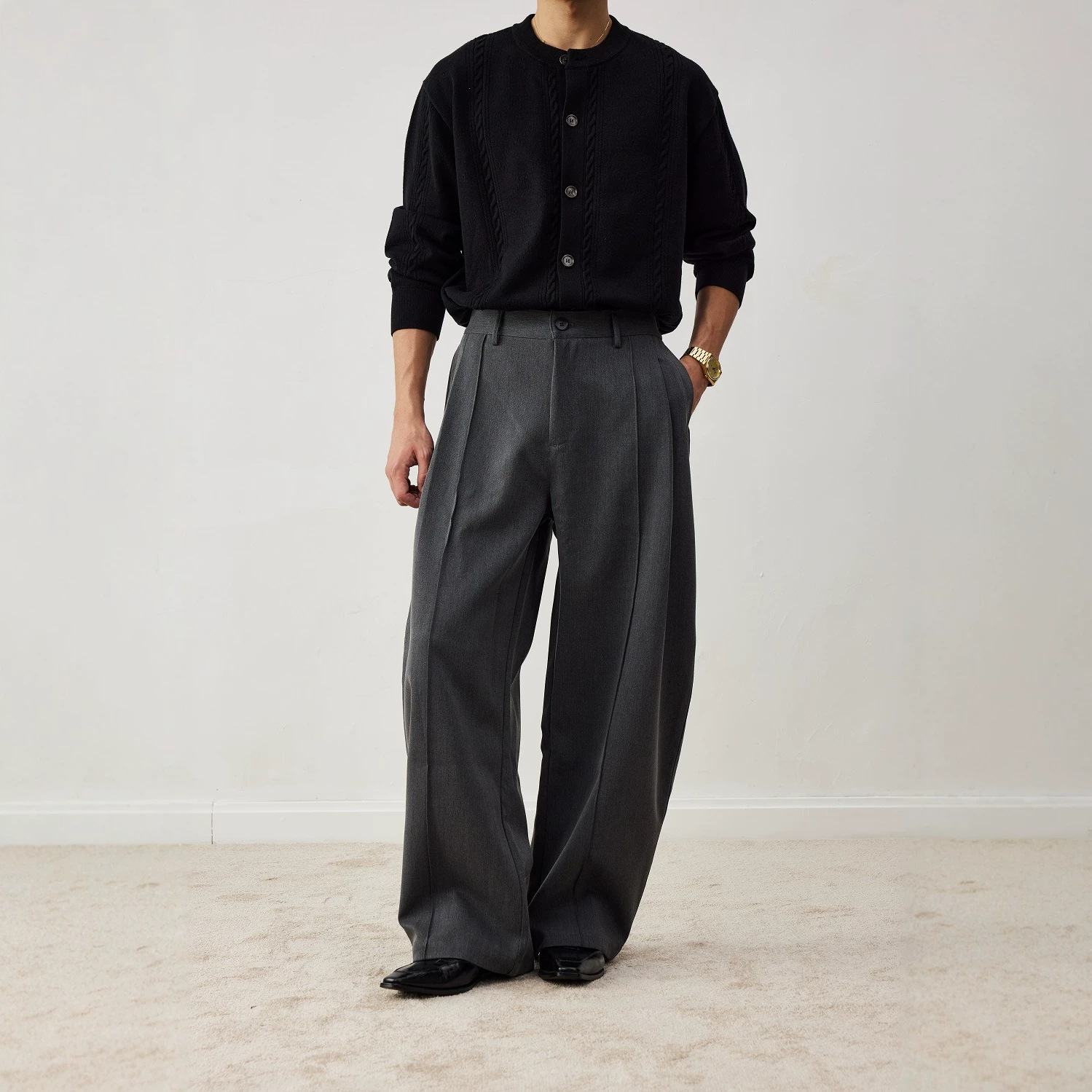 Focusstorm Slim Fit Old-Fashion Style Casual Pants for Men, High-End Dress Pants, Autumn 2026, Straight Leg Pants for Men