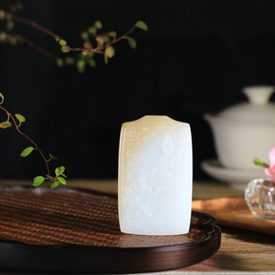 Boutique Xinjiang Hotan Jade Sugar White Hyun Bodhisattva Pendant Carved Face Kindly with auspicious elephant elegant clothes