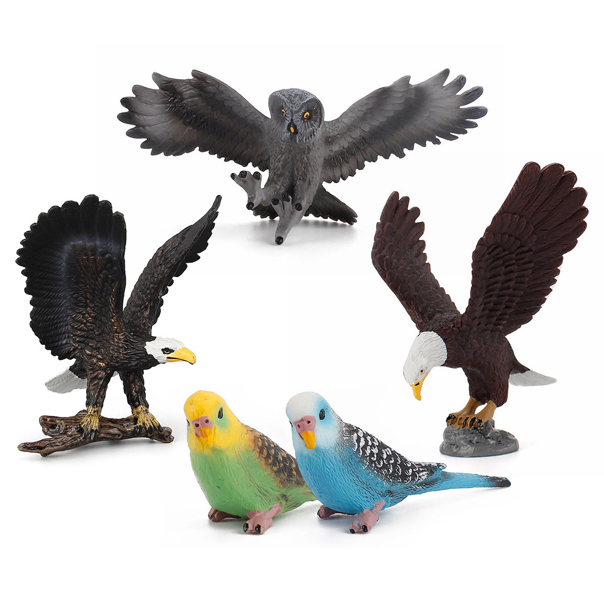 Transfronteriza bosque animal simulación pájaro modelo de pájaro búho blanco piel de tigre loro escritorio adornos estáticos