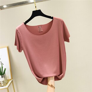 Modal New Pajamas Bottoming Shirt Commuter Short-Sleeved Intimates Large Size Inner Slim Thin Top for Women Summer