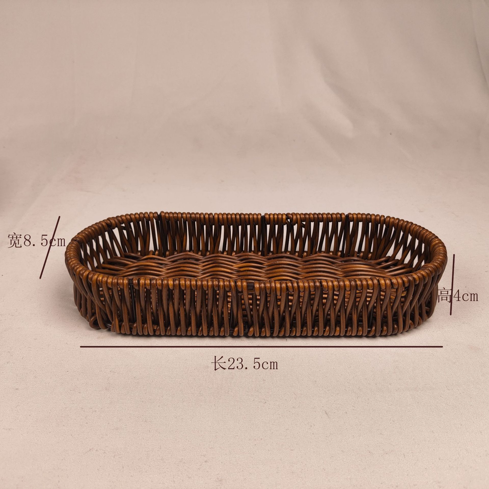 Nueva imitación de caña trenzada estante de cubiertos palillos cesta de frutas cesta de drenaje rectangular cesta de bocadillos cuchillos tenedor cesta de cucharas