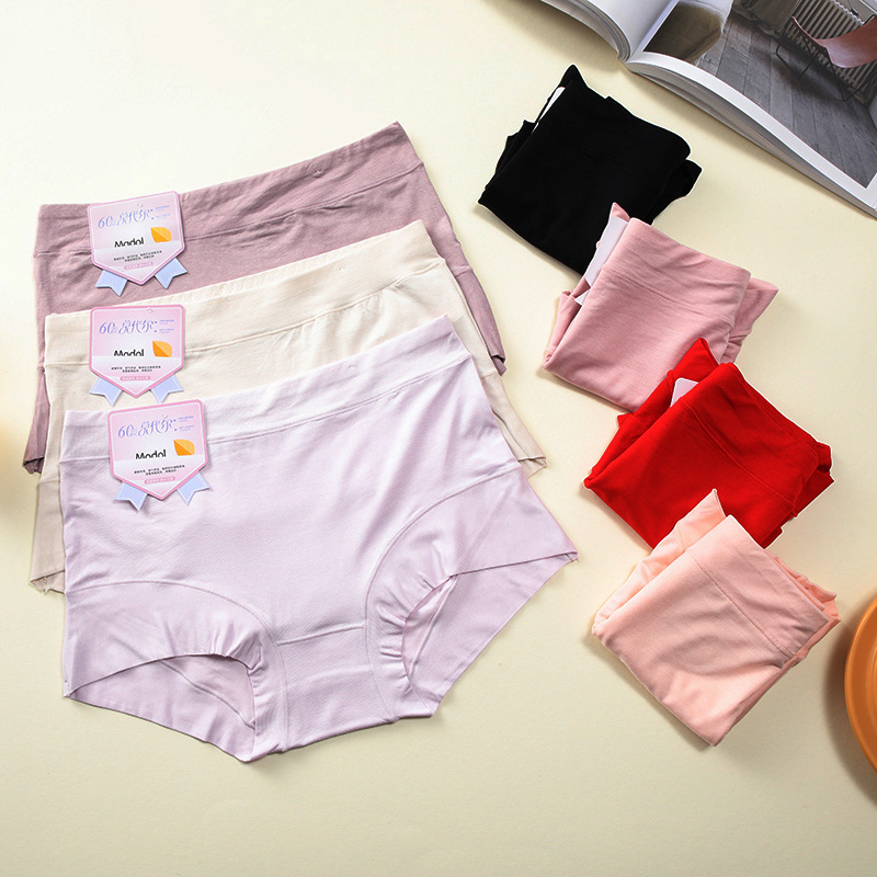 Modal underwear women A antibacterial 60 extended crotch boxer shorts plus size sex confused high waist red mother