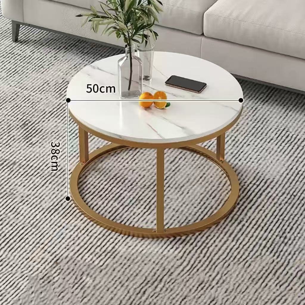 Mesa de té moderna y simple, mesa de té de lujo ligera en línea, mesa redonda, dormitorio, sala de estar, mesas caseras.