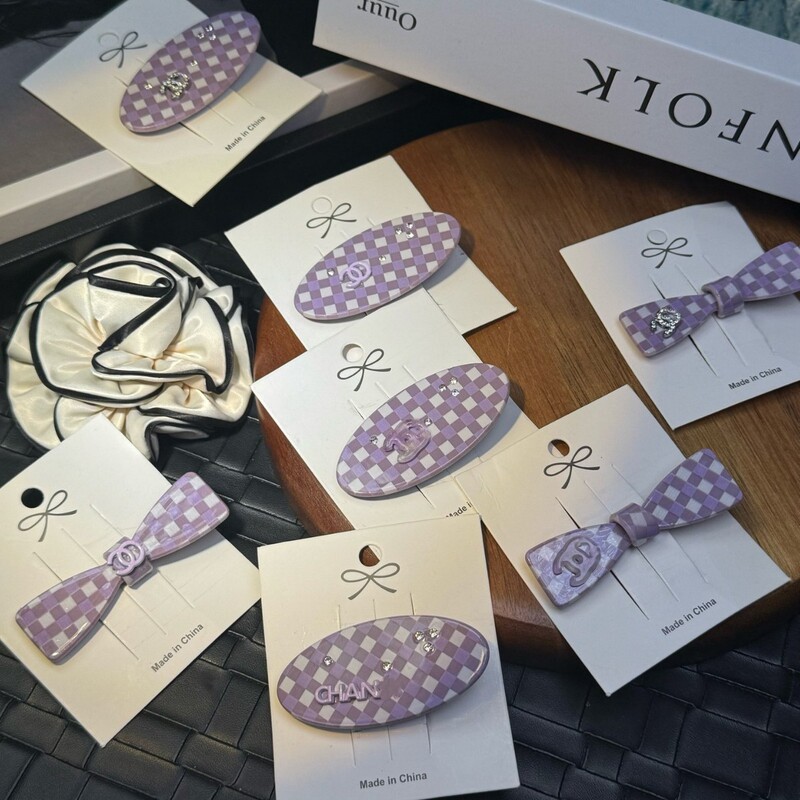 2026 New Cross-Border Purple Plaid Hair Clip for Women, Casual Fashion High-End Women's Accessory Hairpin with Bow for Loose Hair 2026 New Cross-Border Purple Plaid Hair Clip for Women, Casual Fashion High-End Women's Accessory Hairpin with Bow for Loose Hair