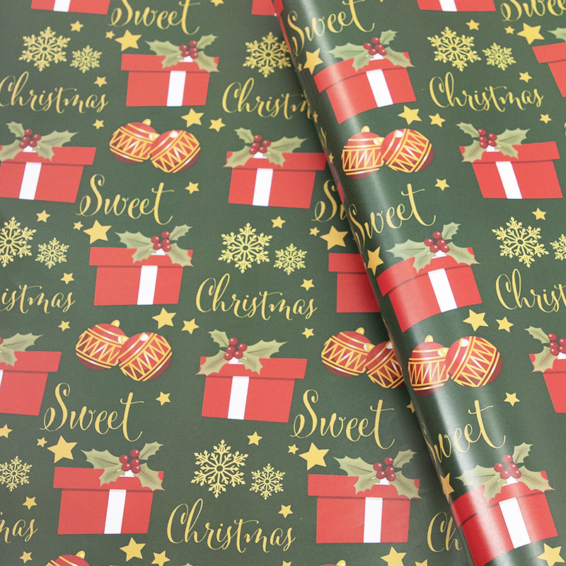 80g nueva decoración de Navidad regalo caja de regalo papel de embalaje DIY papel decorativo cubierta de libro de Corea del Sur papel de color de dibujos animados