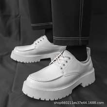 小皮鞋男2025新款大码男靴46英伦风百搭学院复古白色系单鞋2135-R