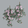 Balcony pipe wrapped simulation rose vine door to cover the decorative simulation 22 French rose wall hanging flowers