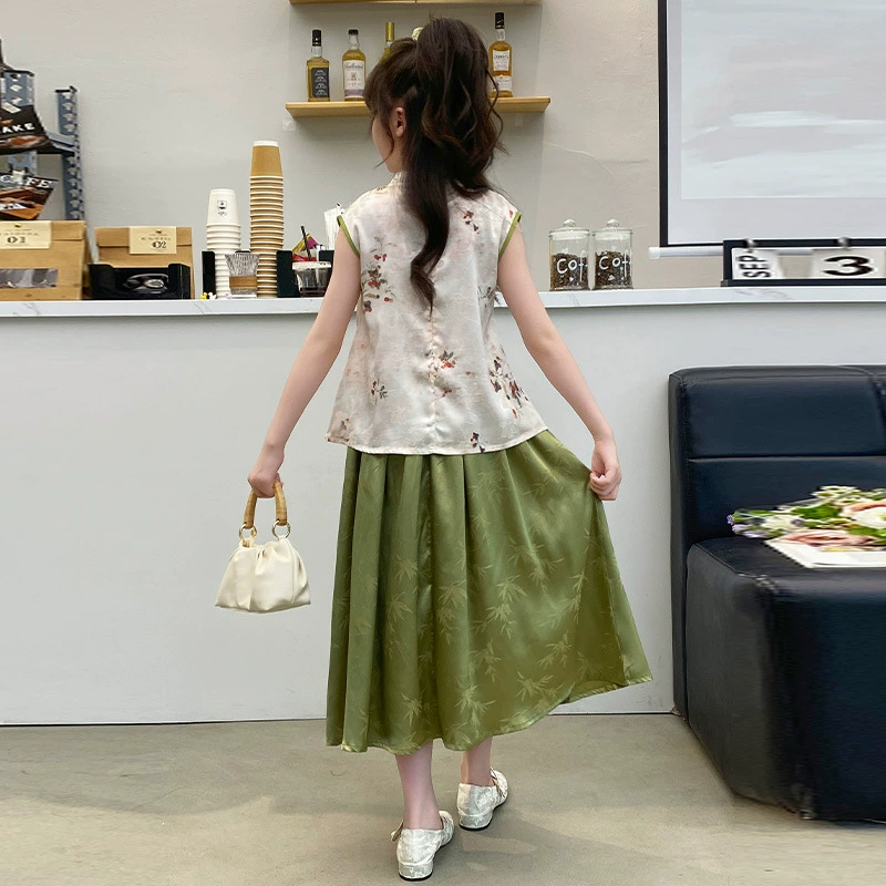 Летний Hanfu, комплект, чеппон, комбинезон, китайский стиль