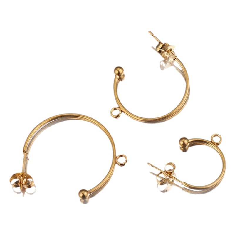 Francés simple vacío de acero inoxidable chapado en forma de C pendientes diy pendientes hechos a mano accesorios de la joyería accesorios pendientes