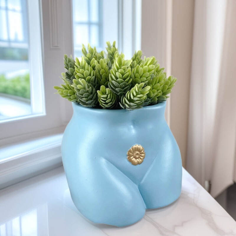 Cross-Border Pottery Ornaments Butt Shape Ins Soft Decoration Design Ornaments Succulent Creative Human Body Mood Stability Flower Pot