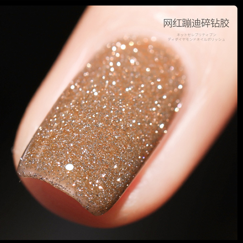 Nuevo polvo de cristal Super flash terapia de luz brillante esmalte de uñas pegamento Taladro de uñas rojo neto 2021