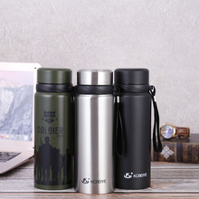 新品旅游壶大容量背带便携304不锈钢保温壶年会广告礼品直供定制