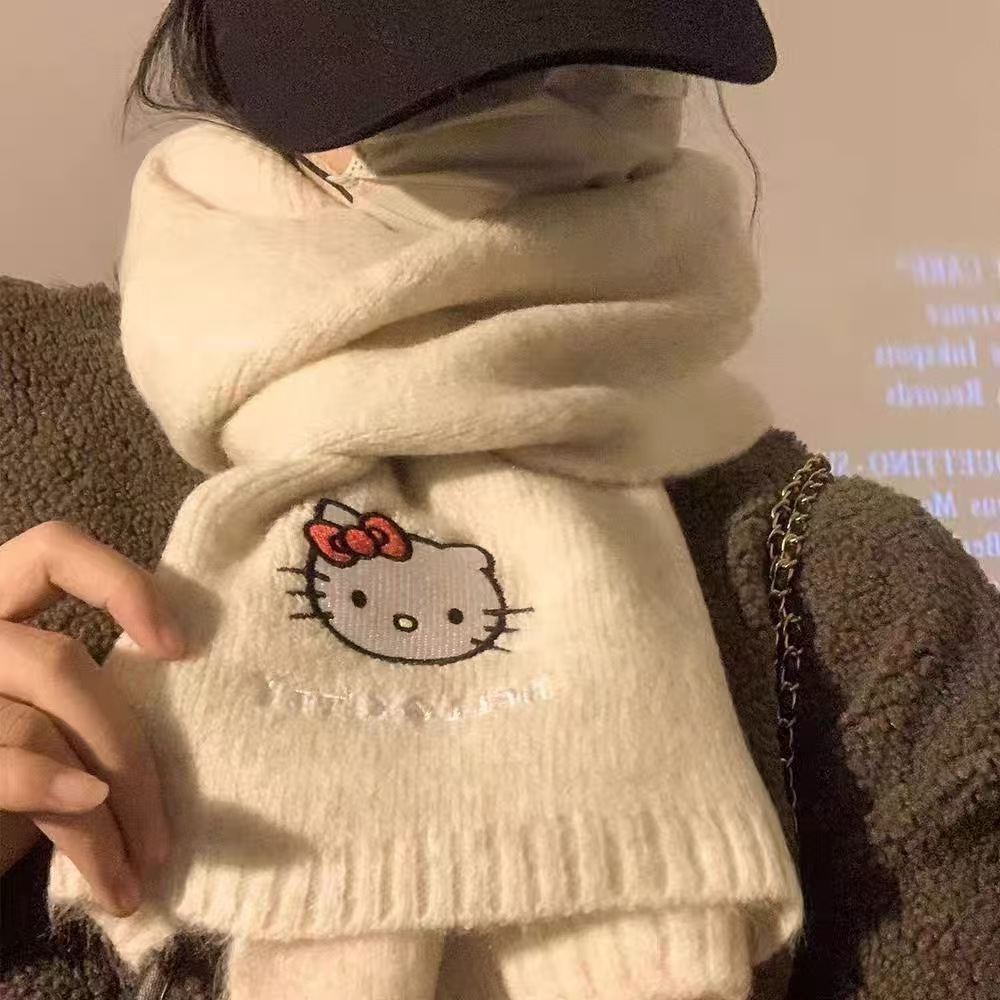 新款纯色针织保暖氛围感围巾大地色米色驼色百搭简约情侣围脖冬季