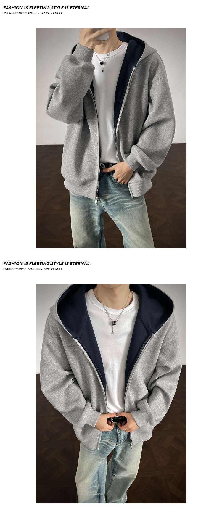 Felpa con cappuccio patchwork pesante da uomo oversize_voghion.com