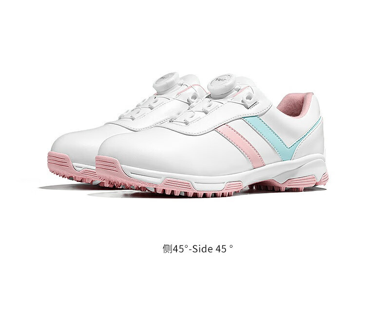 Giày golf trẻ em nữ PGM dây rút núm vặn chống nước chống trượt — XZ342-Trắng Xám Xanh Lá, XZ342-Trắng hồng xanh lam chi tiết 21