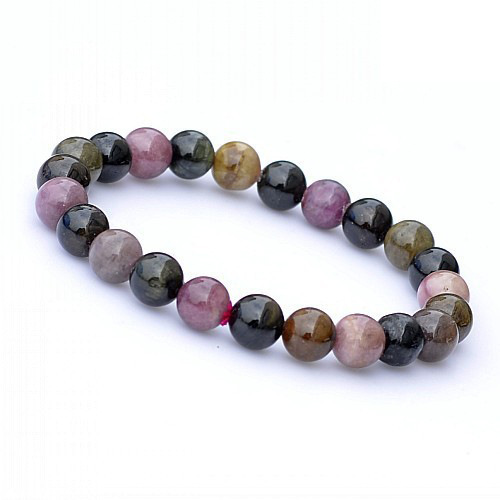 Natural Tourmaline [Complimentary Certificate of Appraisal] Tourmaline Bracelet with Bead Diameter 5-10MM Crystal Hand-decorated Tourmaline Bracelet
